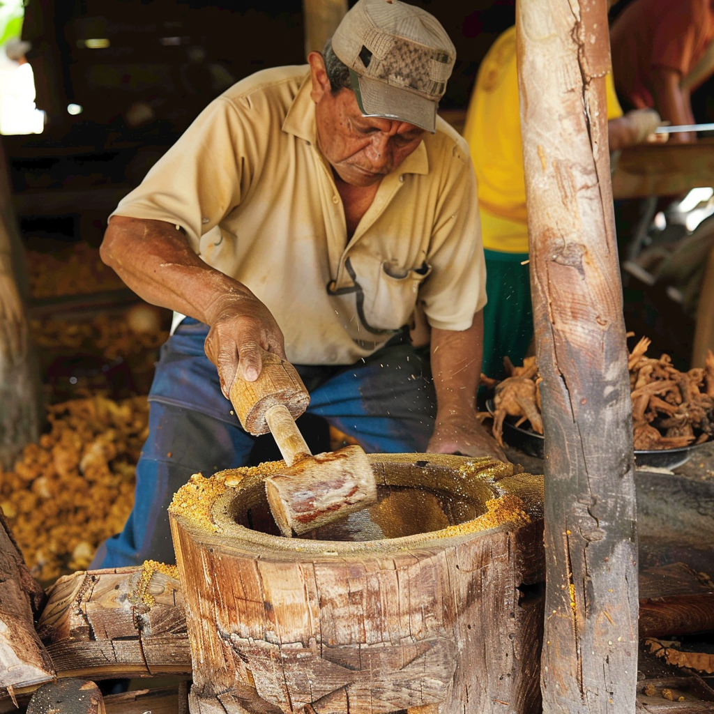 agave-grinding-wooden-mallet agave-grinding
